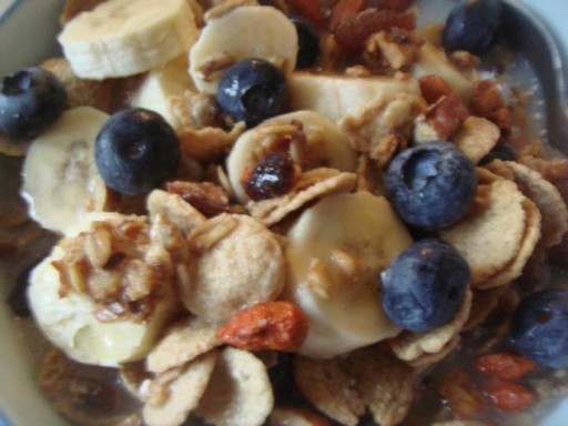 Granola with blueberries and banana!