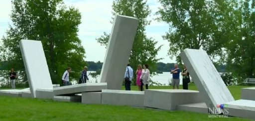 The Au Grand Dam installation in Parc des Rapides (screengrab from CTV Montreal)