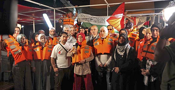 flotilla2 Activists on a ship in the Freedom Flotilla