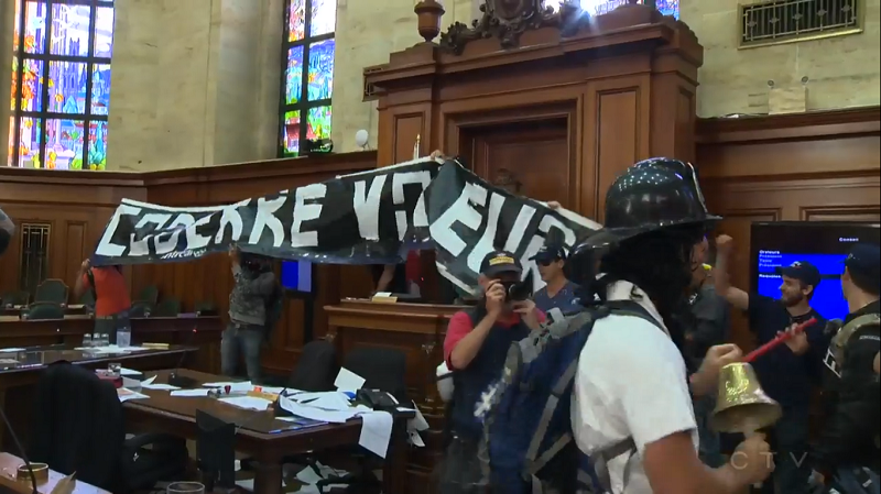 city hall protest firefighters