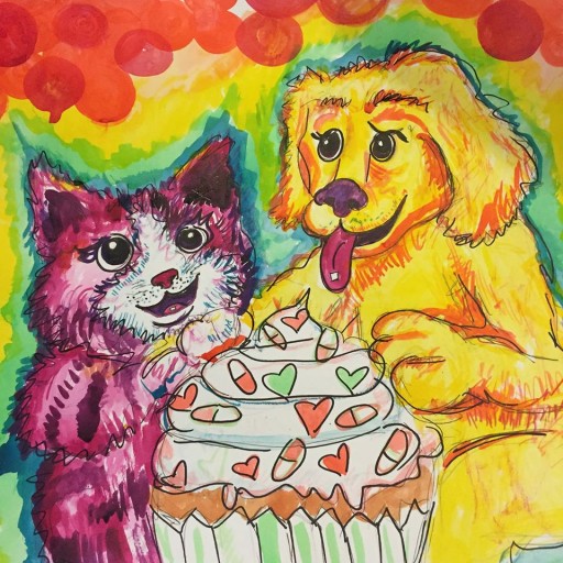 A painting I did of Lisa Frank on acid.